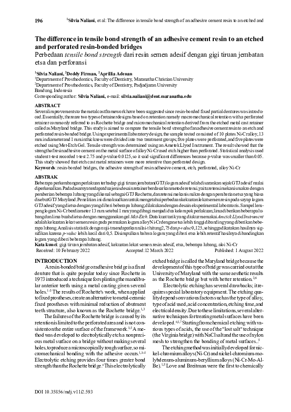 (PDF) The difference in tensile bond strength of an adhesive cement