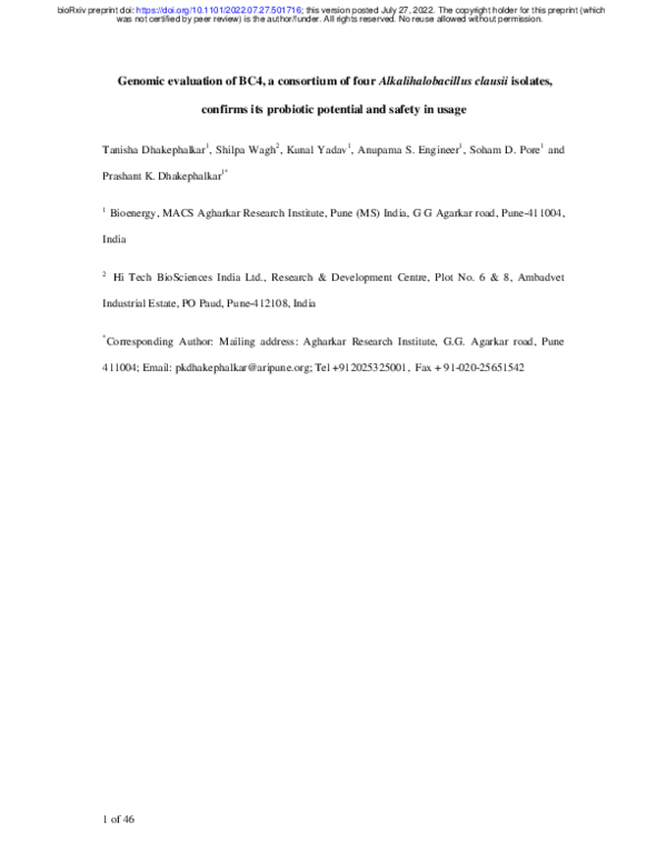 (PDF) Genomic evaluation of BC4, a consortium of four ...