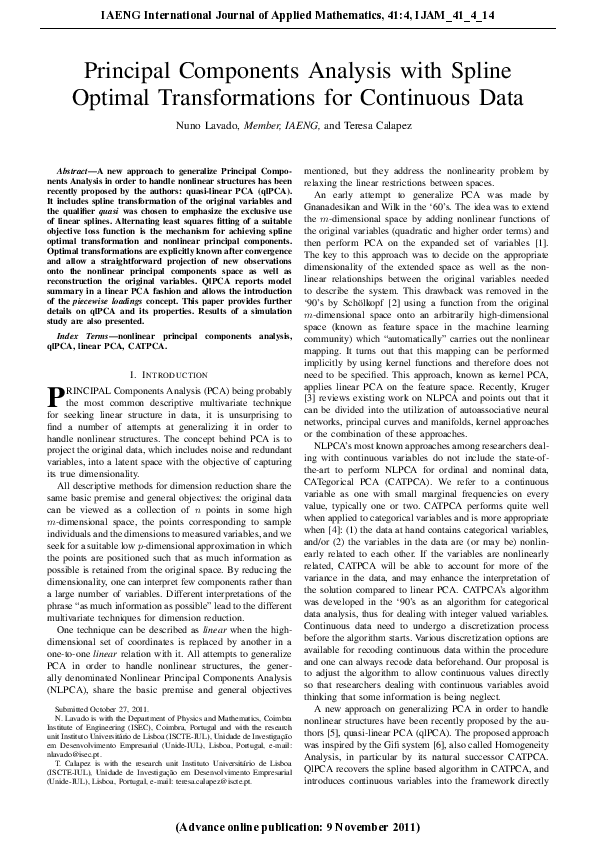 (PDF) Principal components analysis with spline optimal transformations ...