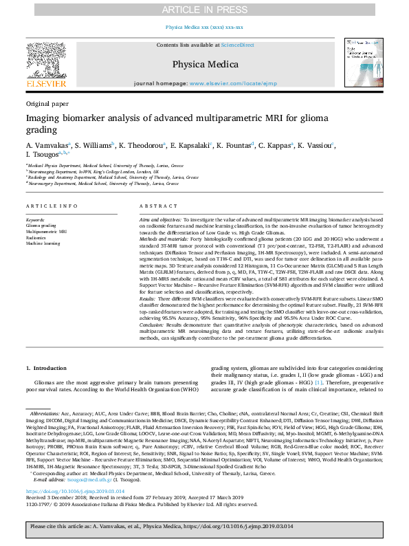 (PDF) Imaging biomarker analysis of advanced multiparametric MRI for ...