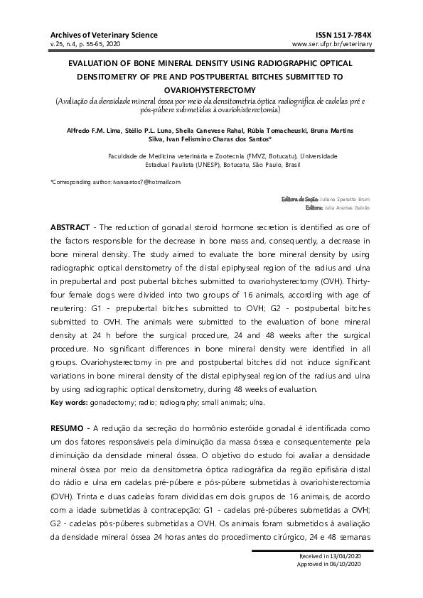 (PDF) Evaluation of Bone Mineral Density Using Radiographic Optical ...