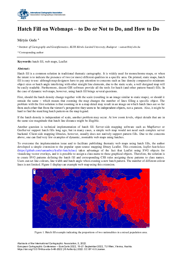 (PDF) Hatch Fill on Webmaps – to Do or Not to Do, and How to Do