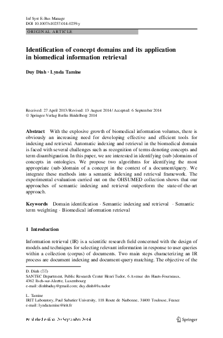 (PDF) Identification of concept domains and its application in ...