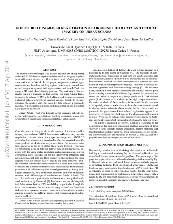 (PDF) Robust Building-Based Registration of Airborne Lidar Data and ...