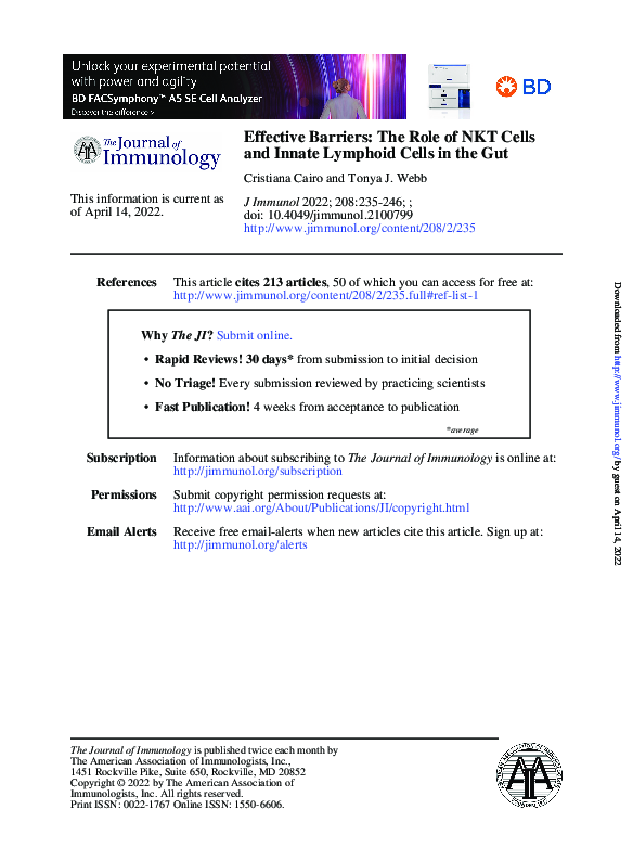 (PDF) Effective Barriers: The Role of NKT Cells and Innate Lymphoid ...