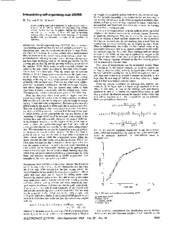 (PDF) Interpolating self-organising map (iSOM)