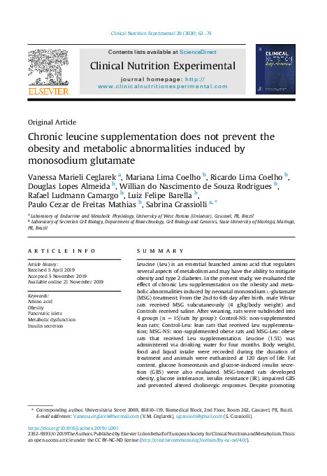 (PDF) Chronic leucine supplementation does not prevent the obesity and ...