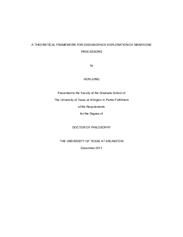 (PDF) A Theoretical Framework for Design Space Exploration of Manycore ...