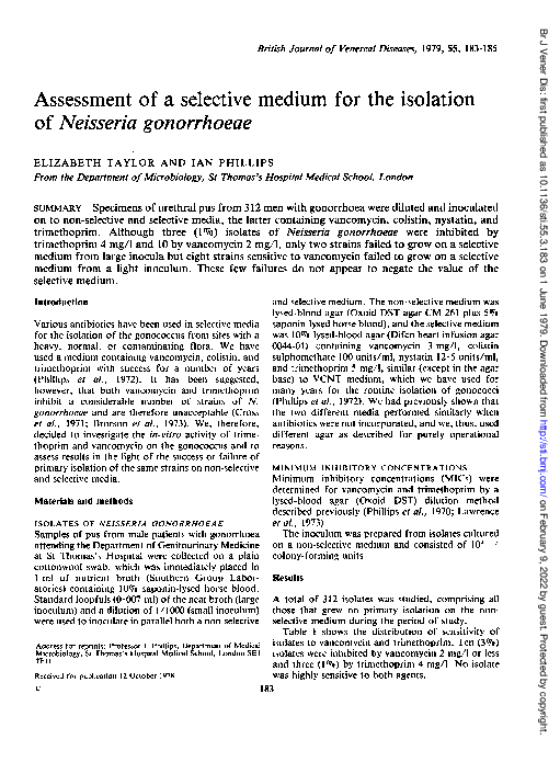(PDF) Assessment of a selective medium for the isolation of Neisseria ...