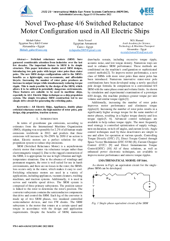 (PDF) Novel Two-phase 4/6 Switched Reluctance Motor Configuration used ...