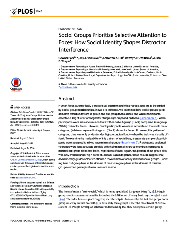 (PDF) Social Groups Prioritize Selective Attention to Faces: How Social ...