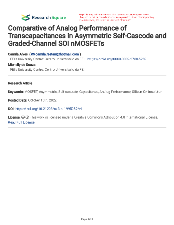 (PDF) Comparative of Analog Performance of Transcapacitances in ...