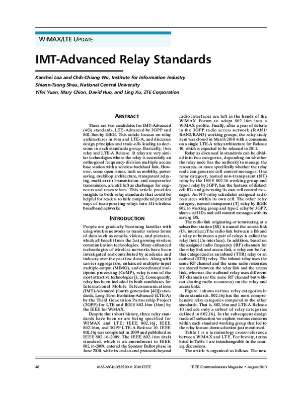 (PDF) IMT-advanced relay standards [WiMAX/LTE Update