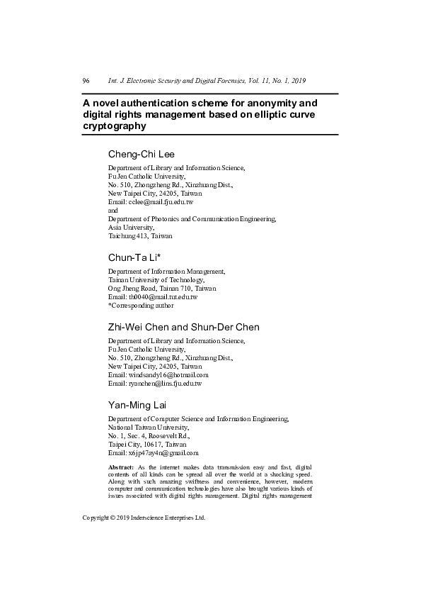 (PDF) A novel authentication scheme for anonymity and digital rights ...