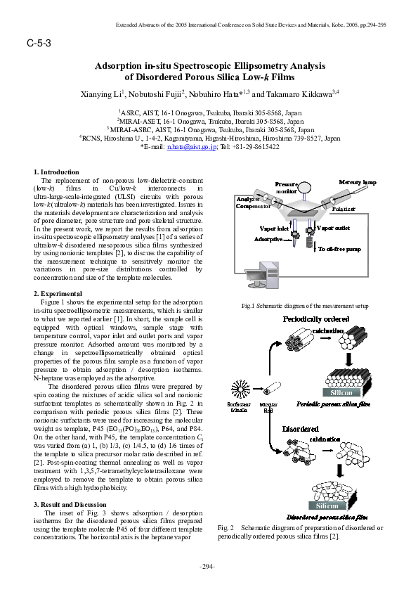(PDF) Adsorption in-situ Spectroscopic Ellipsometry Analysis of ...