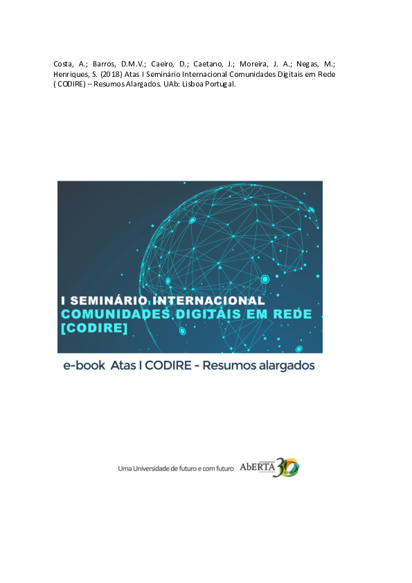 (PDF) Atas I Seminário Internacional Comunidades Digitais em Rede ...