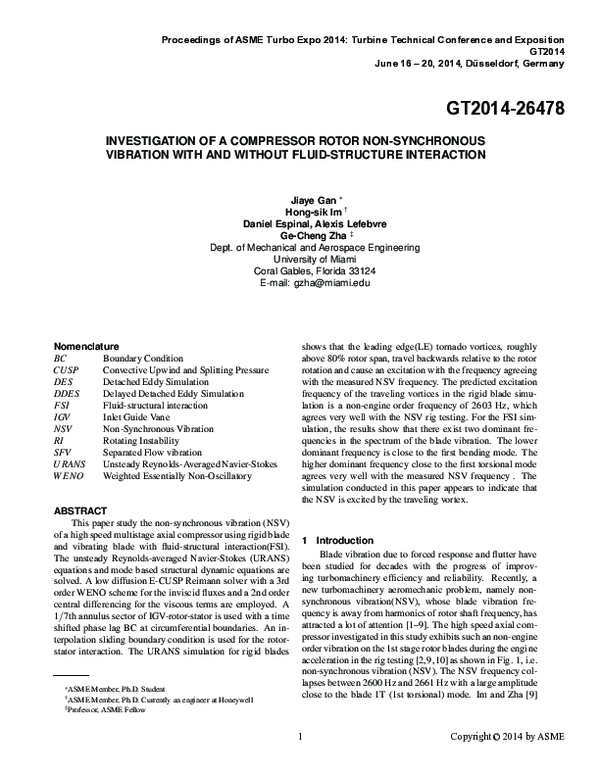 (PDF) Investigation of a Compressor Rotor Non-Synchronous Vibration ...