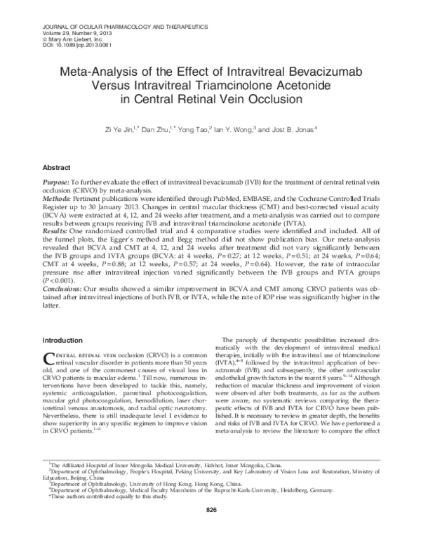 (PDF) Meta-Analysis of the Effect of Intravitreal Bevacizumab Versus ...