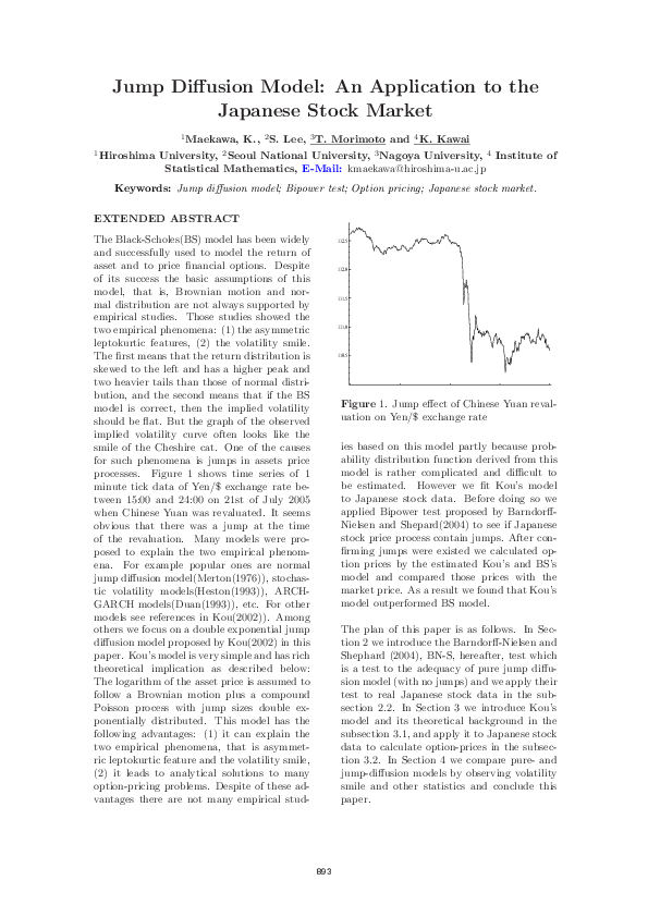 (PDF) Jump diffusion model with application to the Japanese stock ...