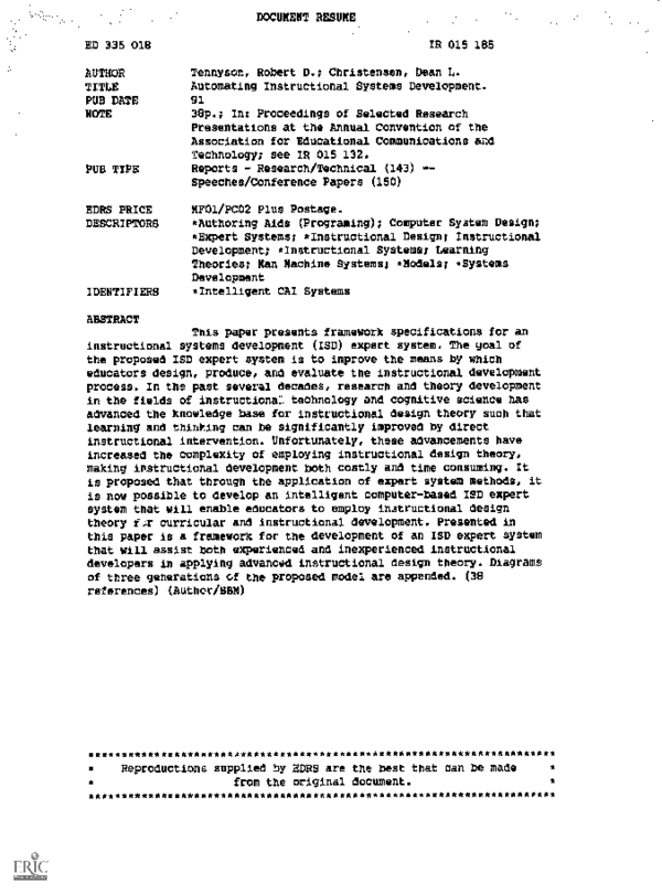 Instructional Systems Development