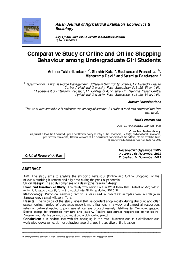 (PDF) Comparative Study of Online and Offline Shopping Behaviour among ...