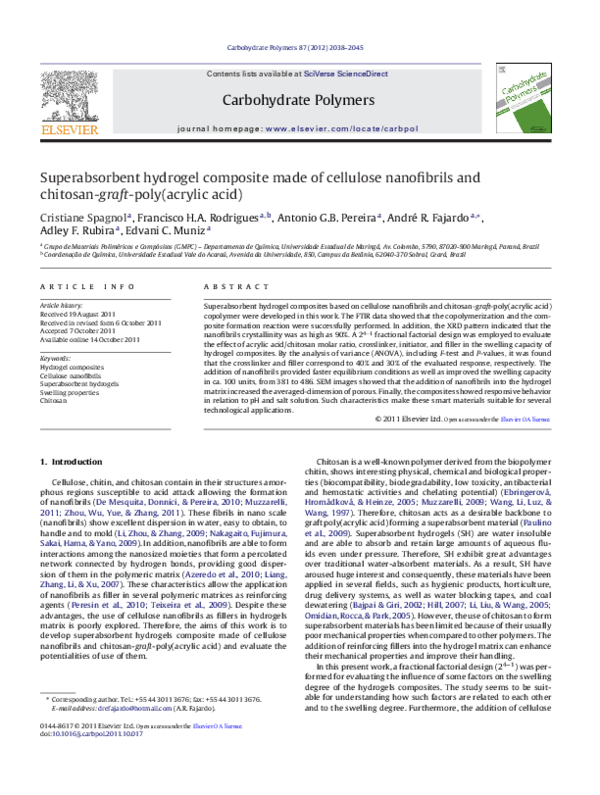 (PDF) Superabsorbent hydrogel composite made of cellulose nanofibrils ...