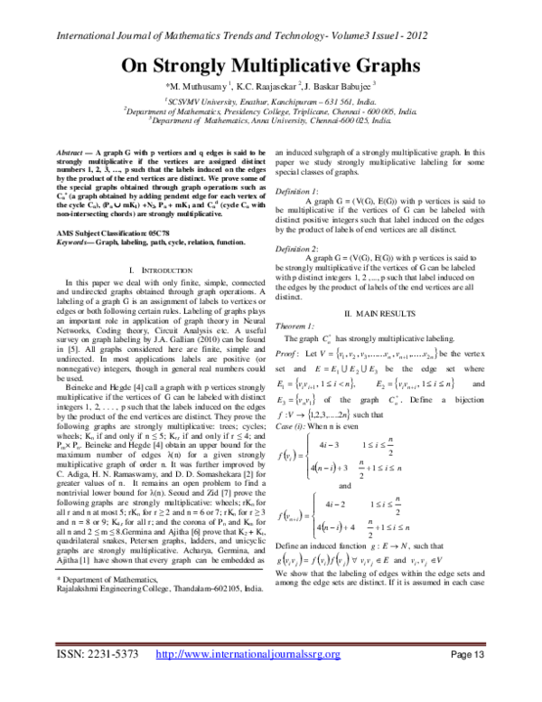 (PDF) On Strongly Multiplicative Graphs
