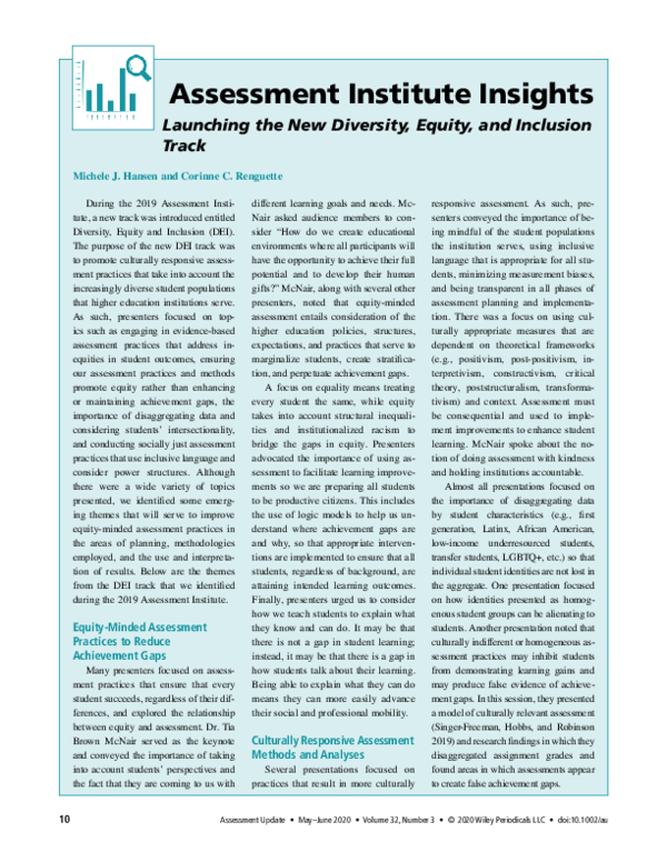 (PDF) Launching the New Diversity, Equity, and Inclusion Track