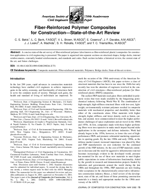 PDF) Fiber-Reinforced Polymer Composites in Construction: A Review