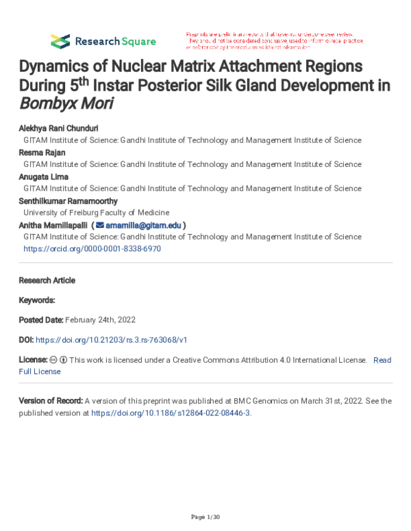 (PDF) Dynamics of Nuclear Matrix Attachment Regions During 5th Instar ...