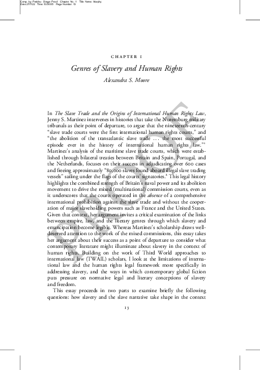 (PDF) Genres of Slavery and Human Rights