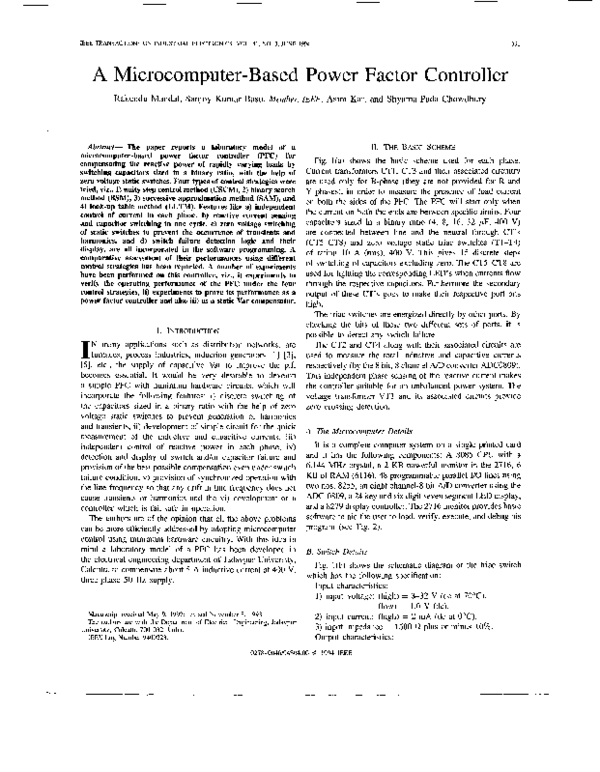 (PDF) A microcomputer-based power factor controller