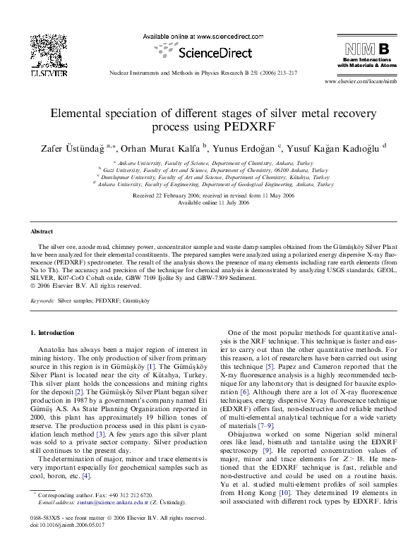 (PDF) Elemental speciation of different stages of silver metal recovery ...