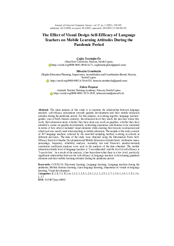(PDF) The Effect of Visual Design Self-Efficacy of Language Teachers on ...
