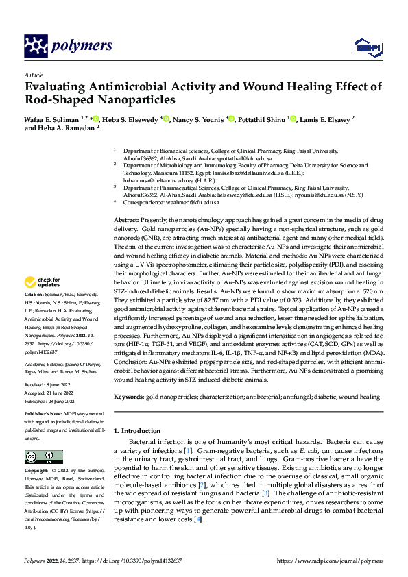 (PDF) Evaluating Antimicrobial Activity and Wound Healing Effect of Rod ...
