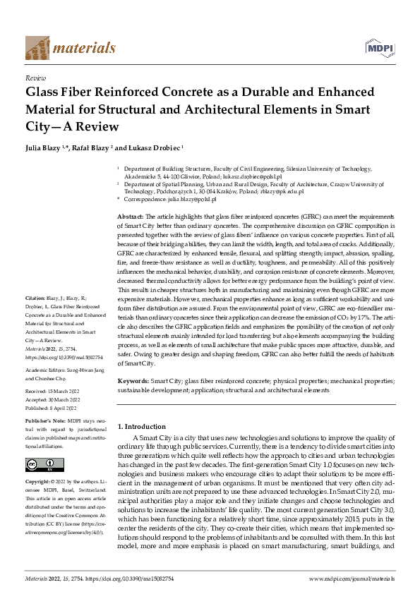(PDF) Glass Fiber Reinforced Concrete as a Durable and Enhanced ...