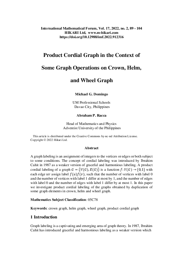 (PDF) Product cordial graph in the context of some graph operations on ...
