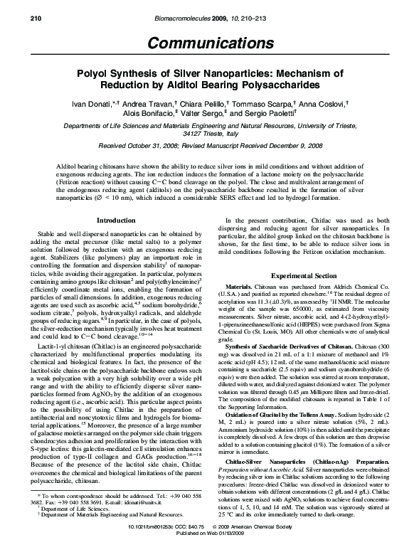 (PDF) Polyol Synthesis of Silver Nanoparticles: Mechanism of Reduction ...
