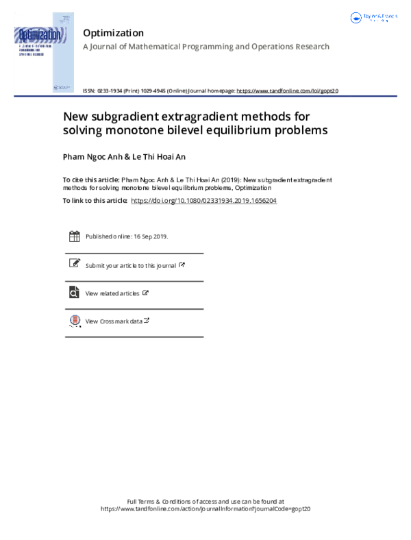 (PDF) New subgradient extragradient methods for solving monotone ...