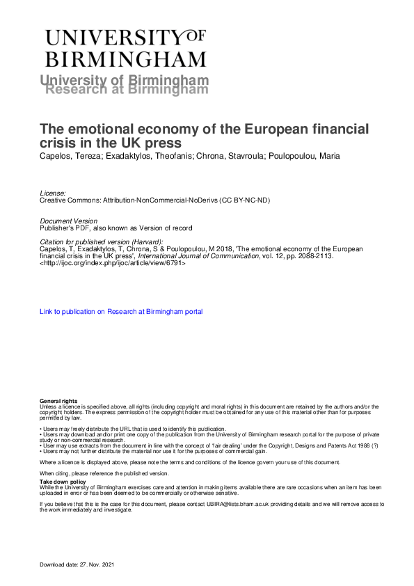 (PDF) The Emotional Economy of the European Financial Crisis in the UK ...