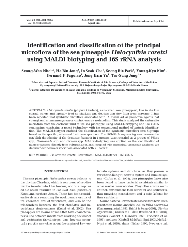 (PDF) Identification and classification of the principal microflora of ...