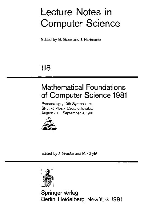 (PDF) Mathematical Foundations of Computer Science 1981