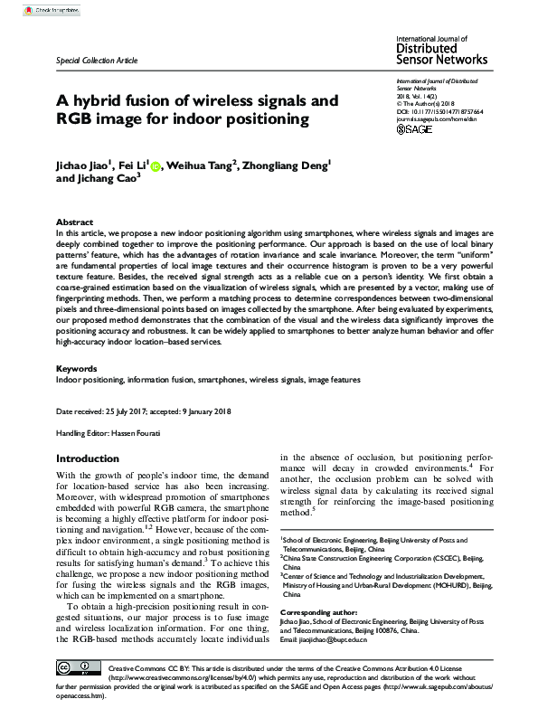 (PDF) A hybrid fusion of wireless signals and RGB image for indoor ...