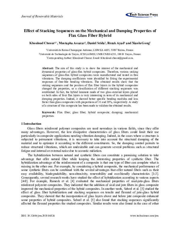 (PDF) Effect of Stacking Sequences on the Mechanical and Damping ...