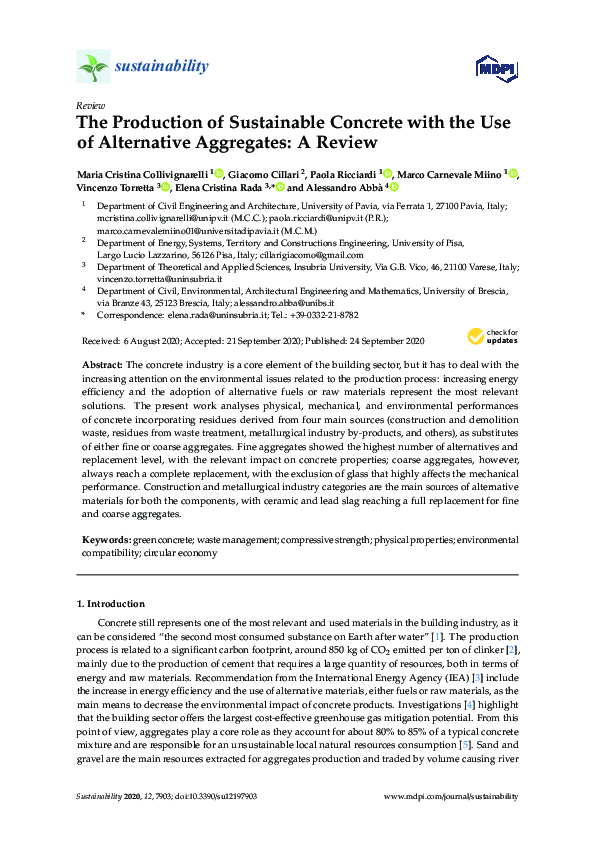 (PDF) The Production of Sustainable Concrete with the Use of ...