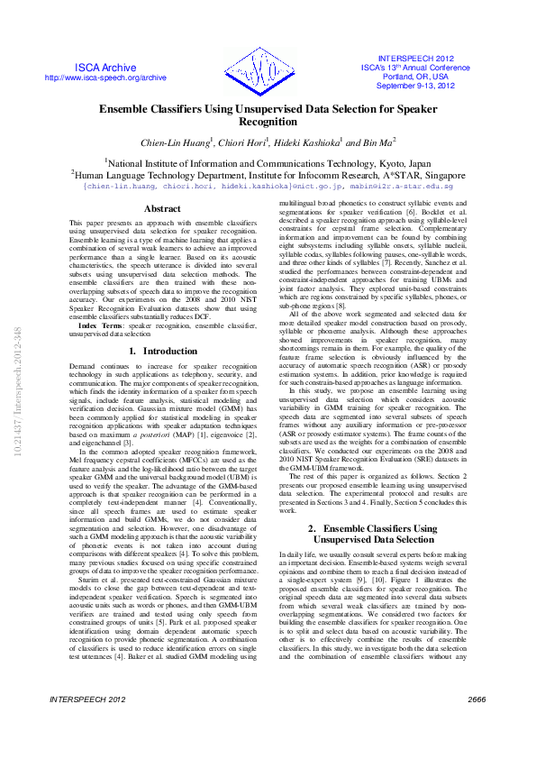 (PDF) Ensemble classifiers using unsupervised data selection for ...