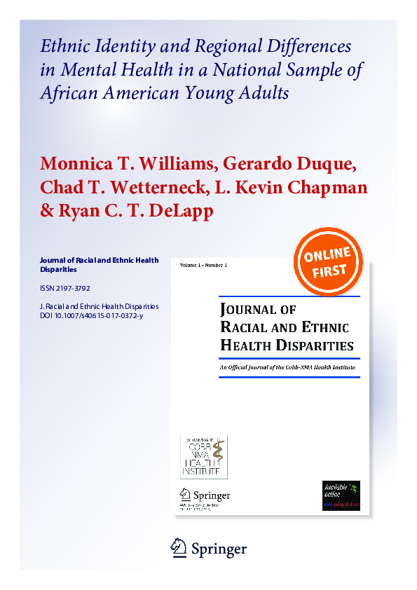 (PDF) Ethnic Identity and Regional Differences in Mental Health in a ...