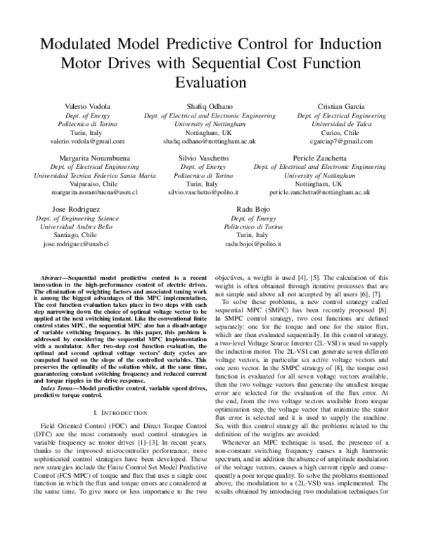 (PDF) Modulated Model Predictive Control for Induction Motor Drives ...