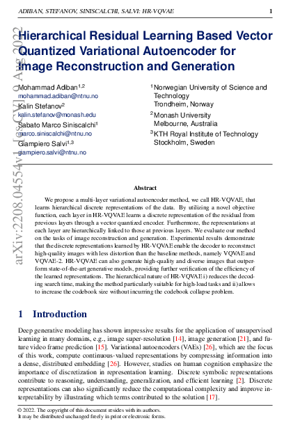 (PDF) Hierarchical Residual Learning Based Vector Quantized Variational ...