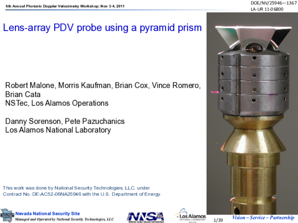 (PDF) Lens-array PDV probe using a pyramid prism